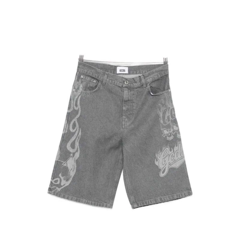 Gcds Men Printed Denim Shorts